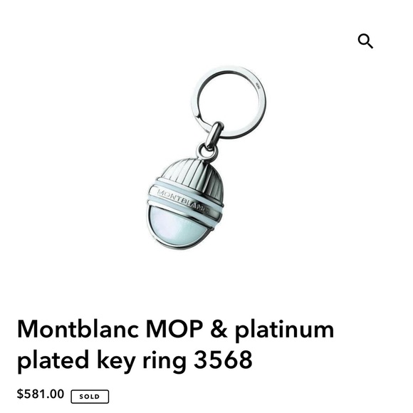 Montblanc MOP & platinum plated car moto house key ring accessory 03568 - Picture 4 of 5